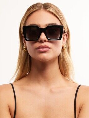 Z Supply Black Cat-Eye EARLY RISER POLARIZED Sunglasses with Pink Case